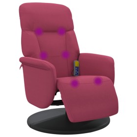 vidaXL Massagesessel mit Fußteil Weinrot Samt