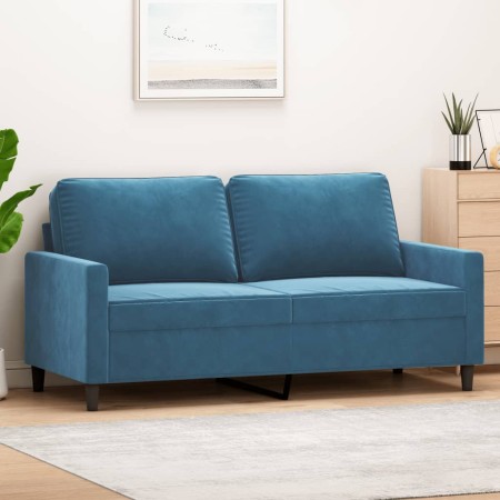 vidaXL 2-Sitzer-Sofa Blau 140 cm Samt
