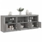 vidaXL Sideboard mit LED-Leuchten Grau Sonoma 181,5x37x67 cm vidaXL Sideboard mit LED-Leuchten Grau Sonoma 181,5x37x67 cm