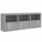 vidaXL Sideboard mit LED-Leuchten Grau Sonoma 181,5x37x67 cm vidaXL Sideboard mit LED-Leuchten Grau Sonoma 181,5x37x67 cm