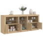 vidaXL Sideboard mit LED-Leuchten Sonoma-Eiche 181,5x37x67 cm vidaXL Sideboard mit LED-Leuchten Sonoma-Eiche 181,5x37x67 cm