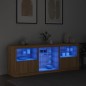 vidaXL Sideboard mit LED-Leuchten Sonoma-Eiche 181,5x37x67 cm vidaXL Sideboard mit LED-Leuchten Sonoma-Eiche 181,5x37x67 cm