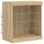 vidaXL Sideboard mit LED-Leuchten Sonoma-Eiche 181,5x37x67 cm vidaXL Sideboard mit LED-Leuchten Sonoma-Eiche 181,5x37x67 cm