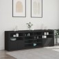 vidaXL Sideboard mit LED-Leuchten Schwarz 202x37x67 cm vidaXL Sideboard mit LED-Leuchten Schwarz 202x37x67 cm