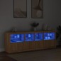 vidaXL Sideboard mit LED-Leuchten Sonoma-Eiche 202x37x67 cm vidaXL Sideboard mit LED-Leuchten Sonoma-Eiche 202x37x67 cm