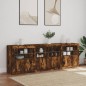 vidaXL Sideboard mit LED-Leuchten Räuchereiche 202x37x67 cm vidaXL Sideboard mit LED-Leuchten Räuchereiche 202x37x67 cm