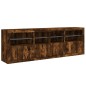 vidaXL Sideboard mit LED-Leuchten Räuchereiche 202x37x67 cm vidaXL Sideboard mit LED-Leuchten Räuchereiche 202x37x67 cm
