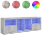 vidaXL Sideboard mit LED-Leuchten Betongrau 202x37x67 cm vidaXL Sideboard mit LED-Leuchten Betongrau 202x37x67 cm