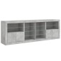 vidaXL Sideboard mit LED-Leuchten Betongrau 202x37x67 cm vidaXL Sideboard mit LED-Leuchten Betongrau 202x37x67 cm