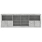 vidaXL Sideboard mit LED-Leuchten Betongrau 202x37x67 cm vidaXL Sideboard mit LED-Leuchten Betongrau 202x37x67 cm