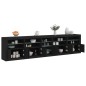 vidaXL Sideboard mit LED-Leuchten Schwarz 283x37x67 cm vidaXL Sideboard mit LED-Leuchten Schwarz 283x37x67 cm