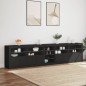 vidaXL Sideboard mit LED-Leuchten Schwarz 283x37x67 cm vidaXL Sideboard mit LED-Leuchten Schwarz 283x37x67 cm