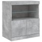vidaXL Sideboard mit LED-Leuchten Betongrau 283x37x67 cm