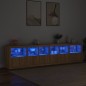 vidaXL Sideboard mit LED-Leuchten Sonoma-Eiche 283x37x67 cm vidaXL Sideboard mit LED-Leuchten Sonoma-Eiche 283x37x67 cm