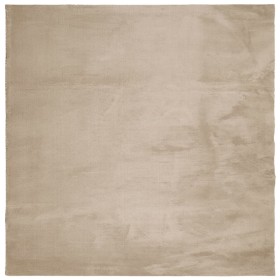 vidaXL Teppich HUARTE Kurzflor Weich und Waschbar Sandfarben 120x120cm