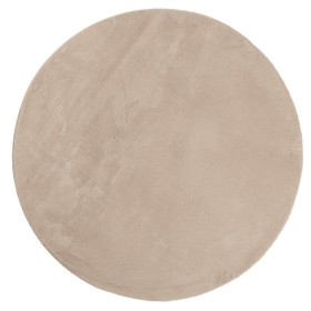 vidaXL Teppich HUARTE Kurzflor Weich und Waschbar Sandfarben Ø 160 cm