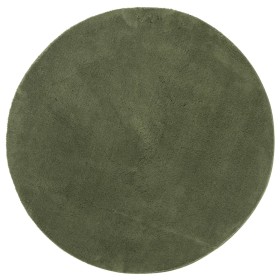 vidaXL Teppich HUARTE Kurzflor Weich und Waschbar Waldgrün Ø 120 cm