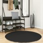 vidaXL Teppich HUARTE Kurzflor Weich und Waschbar Schwarz Ø 120 cm vidaXL Teppich HUARTE Kurzflor Weich und Waschbar Schwarz Ø 120 cm