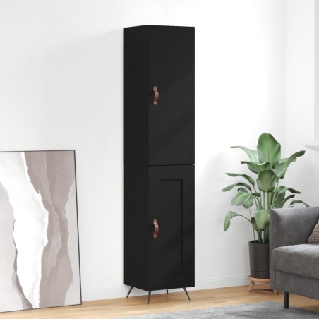 Highboard Schwarz 34,5x34x180 cm Holzwerkstoff