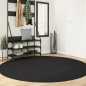vidaXL Teppich HUARTE Kurzflor Weich und Waschbar Schwarz Ø 200 cm vidaXL Teppich HUARTE Kurzflor Weich und Waschbar Schwarz Ø 200 cm