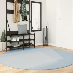 vidaXL Teppich HUARTE Kurzflor Weich und Waschbar Blau Ø 200 cm