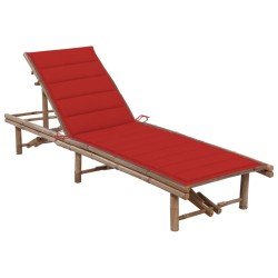 Garten-Sonnenliege mit Auflage Bambus