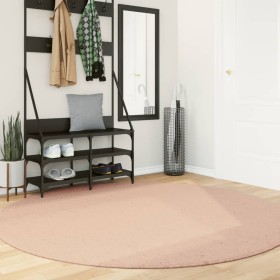 vidaXL Teppich HUARTE Kurzflor Weich und Waschbar Blassrosa Ø 200 cm