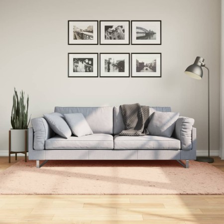 vidaXL Teppich HUARTE Kurzflor Weich und Waschbar Blassrosa 140x200 cm