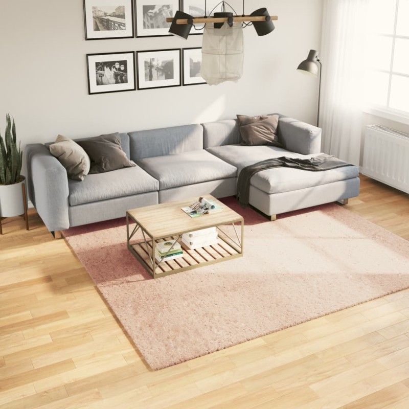 vidaXL Teppich HUARTE Kurzflor Weich und Waschbar Blassrosa 240x240 cm vidaXL Teppich HUARTE Kurzflor Weich und Waschbar Blassrosa 240x240 cm