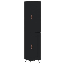 Highboard Schwarz 34,5x34x180 cm Holzwerkstoff
