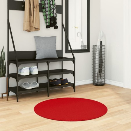 vidaXL Teppich HUARTE Kurzflor Weich und Waschbar Rot Ø 80 cm