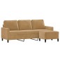 vidaXL 3-Sitzer-Sofa mit Hocker Braun 180 cm Samt vidaXL 3-Sitzer-Sofa mit Hocker Braun 180 cm Samt