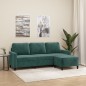 vidaXL 3-Sitzer-Sofa mit Hocker Dunkelgrün 180 cm Samt vidaXL 3-Sitzer-Sofa mit Hocker Dunkelgrün 180 cm Samt