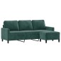 vidaXL 3-Sitzer-Sofa mit Hocker Dunkelgrün 180 cm Samt vidaXL 3-Sitzer-Sofa mit Hocker Dunkelgrün 180 cm Samt