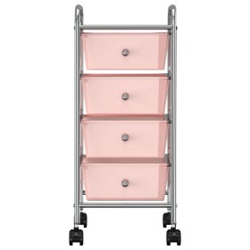 vidaXL Schubladenwagen mit 4 Schubladen Rosa Kunststoff