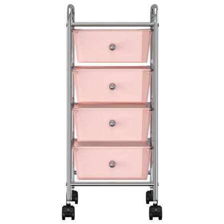 vidaXL Schubladenwagen mit 4 Schubladen Rosa Kunststoff
