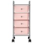 vidaXL Schubladenwagen mit 4 Schubladen Rosa Kunststoff vidaXL Schubladenwagen mit 4 Schubladen Rosa Kunststoff
