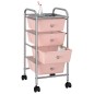 vidaXL Schubladenwagen mit 4 Schubladen Rosa Kunststoff vidaXL Schubladenwagen mit 4 Schubladen Rosa Kunststoff