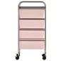 vidaXL Schubladenwagen mit 4 Schubladen Rosa Kunststoff vidaXL Schubladenwagen mit 4 Schubladen Rosa Kunststoff