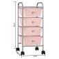 vidaXL Schubladenwagen mit 4 Schubladen Rosa Kunststoff vidaXL Schubladenwagen mit 4 Schubladen Rosa Kunststoff