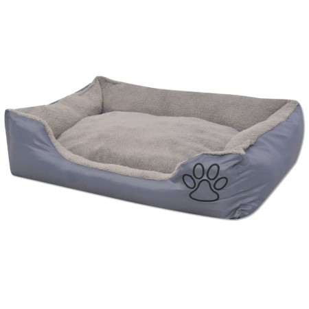 vidaXL Hundebett mit gepolstertem Kissen Größe S Grau