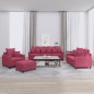 vidaXL 4-tlg. Sofagarnitur mit Kissen Weinrot Samt vidaXL 4-tlg. Sofagarnitur mit Kissen Weinrot Samt