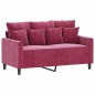 vidaXL 4-tlg. Sofagarnitur mit Kissen Weinrot Samt vidaXL 4-tlg. Sofagarnitur mit Kissen Weinrot Samt