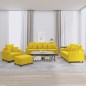 vidaXL 4-tlg. Sofagarnitur mit Kissen Gelb Samt vidaXL 4-tlg. Sofagarnitur mit Kissen Gelb Samt