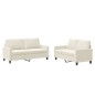vidaXL 2-tlg. Sofagarnitur mit Kissen Creme Samt vidaXL 2-tlg. Sofagarnitur mit Kissen Creme Samt