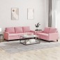 vidaXL 2-tlg. Sofagarnitur mit Kissen Rosa Samt vidaXL 2-tlg. Sofagarnitur mit Kissen Rosa Samt