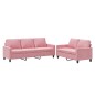vidaXL 2-tlg. Sofagarnitur mit Kissen Rosa Samt vidaXL 2-tlg. Sofagarnitur mit Kissen Rosa Samt