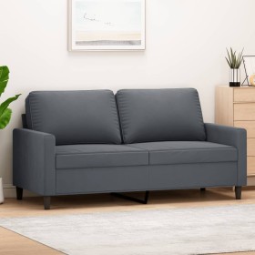 vidaXL 2-Sitzer-Sofa Dunkelgrau 140 cm Samt