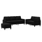 vidaXL 3-tlg. Sofagarnitur mit Kissen Schwarz Samt vidaXL 3-tlg. Sofagarnitur mit Kissen Schwarz Samt
