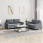 vidaXL 2-tlg. Sofagarnitur mit Kissen Dunkelgrau Samt vidaXL 2-tlg. Sofagarnitur mit Kissen Dunkelgrau Samt